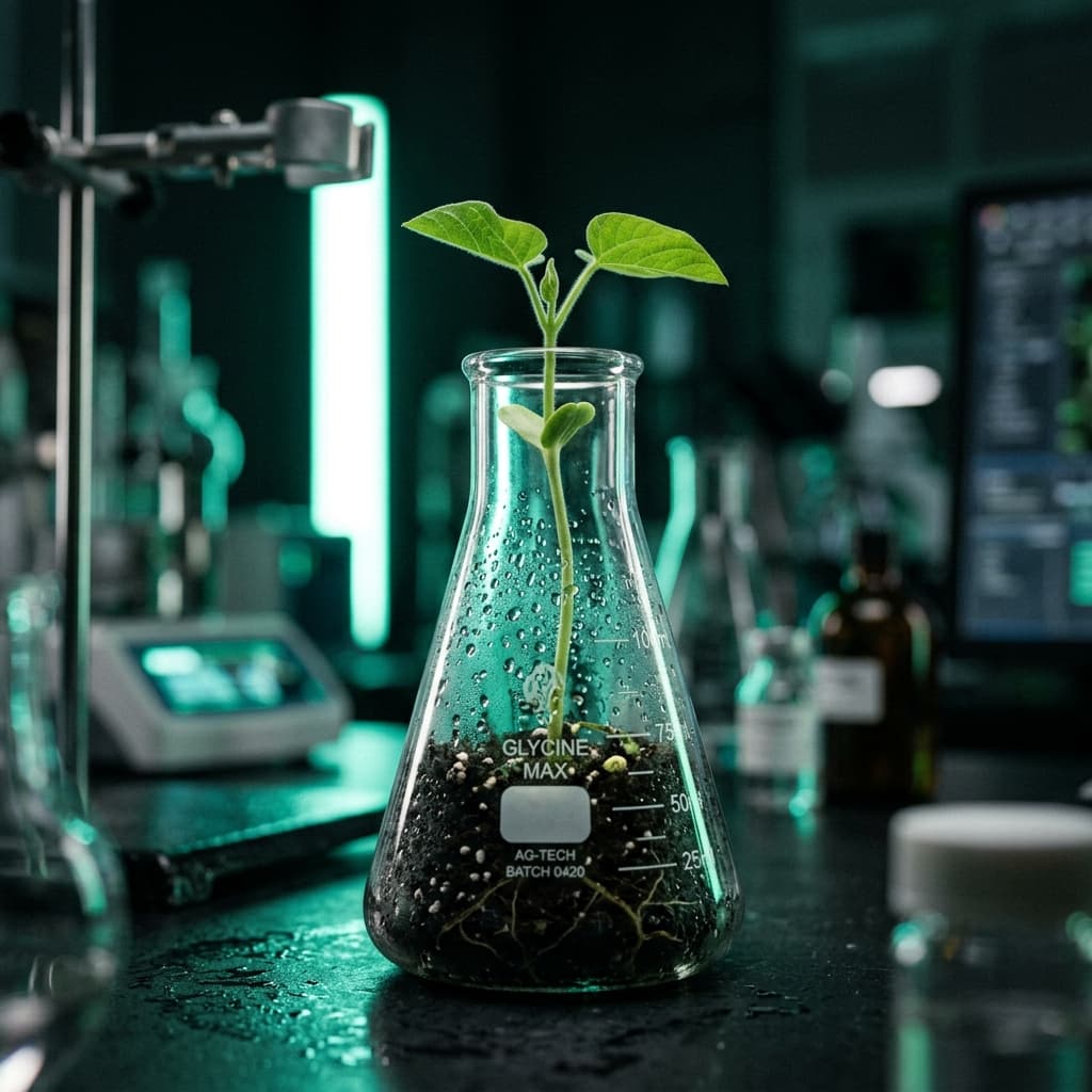 Sustainable science glass plant background